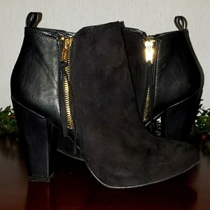 Black Booties with Fringe Detail